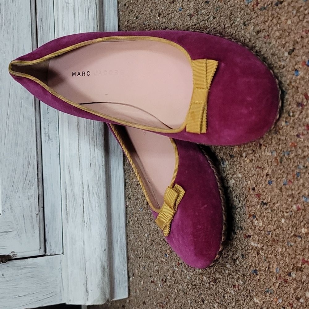 Marc Jacobs Velvety Fuchsia & Lime Green Ballet Flats!